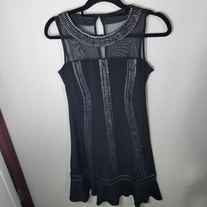Dressbarn Black & Silver Mesh Dress, Size 4